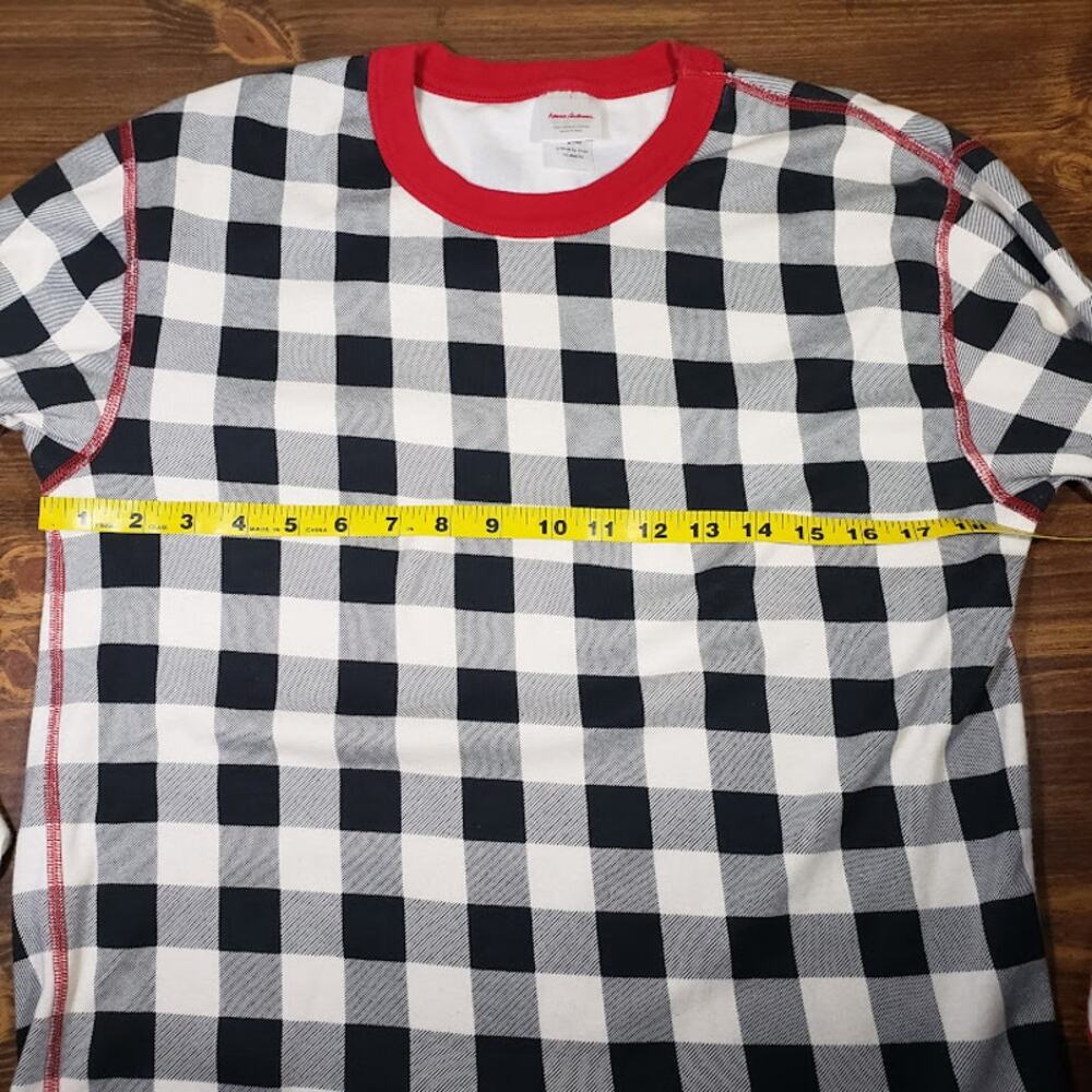 Hanna Andersson Pajama Set Organic Cotton Women's Large Black White Check Red - Picture 13 of 13